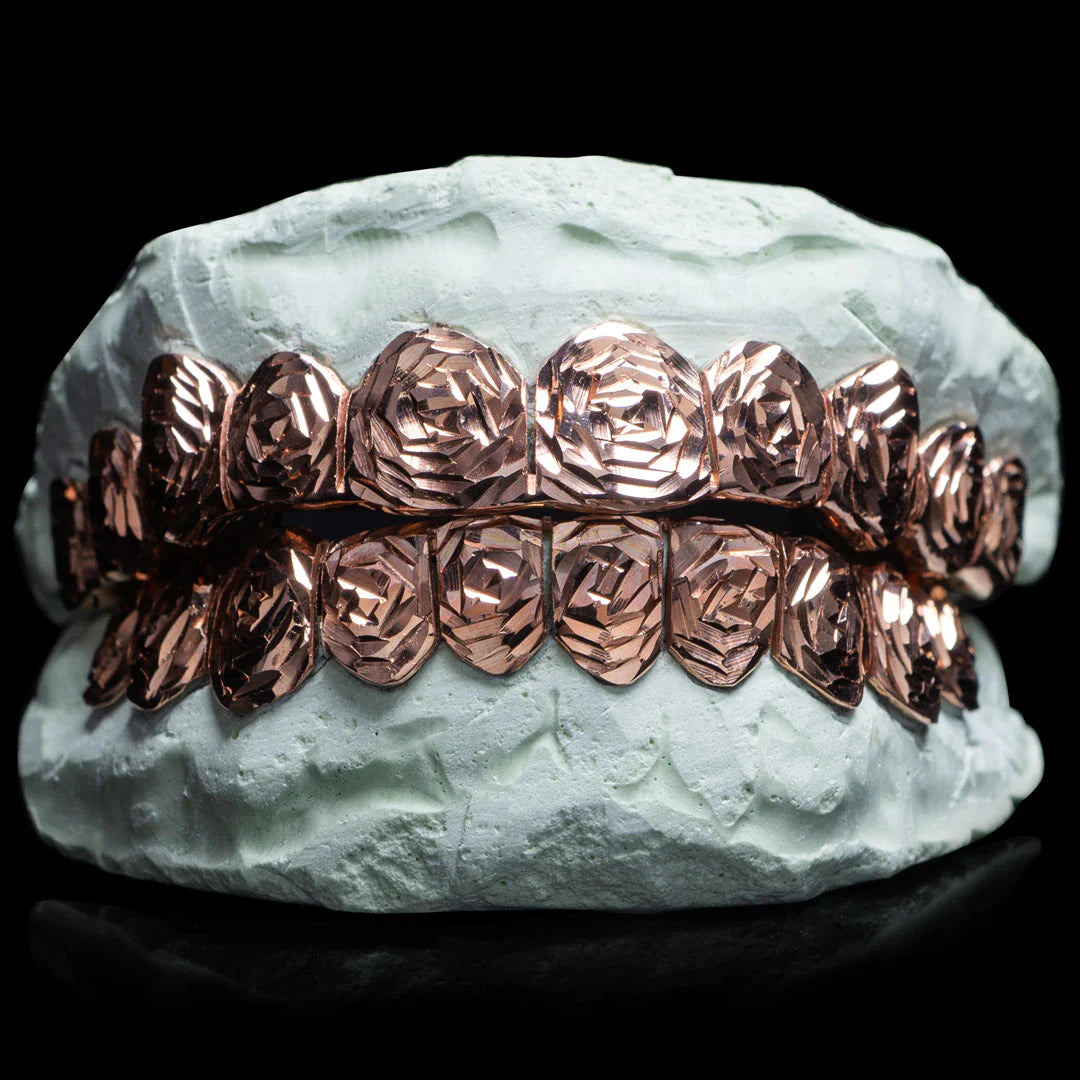 SOLID GOLD ROSE CUT GRILLZ